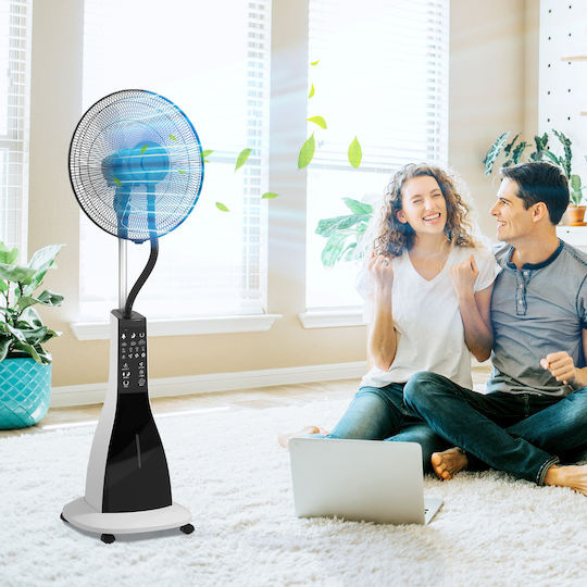 HomCom Misting Fan Diameter 44.5cm with Remote Control Black
