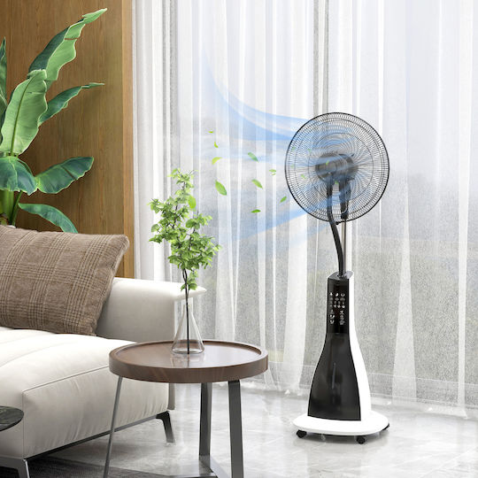 HomCom Misting Fan Diameter 44.5cm with Remote Control Black