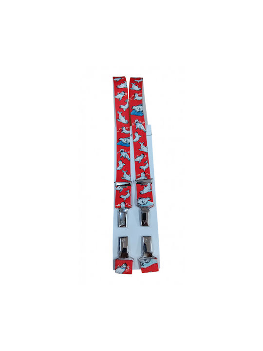 Victoria Kids Suspenders with 3 Clips Red