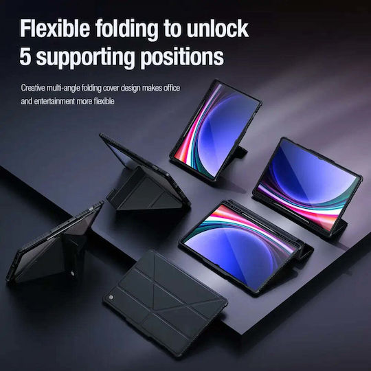 Nillkin Bumper Pro Flip Cover Protector Din Piele Neagră Galaxy Tab S9 Ultra