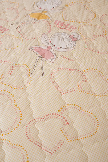 Βιοκαρπετ Naf Naf Fairies 353 Cream Pink Κουβερλί-κουβερλί Σετ 100% Βαμβάκι