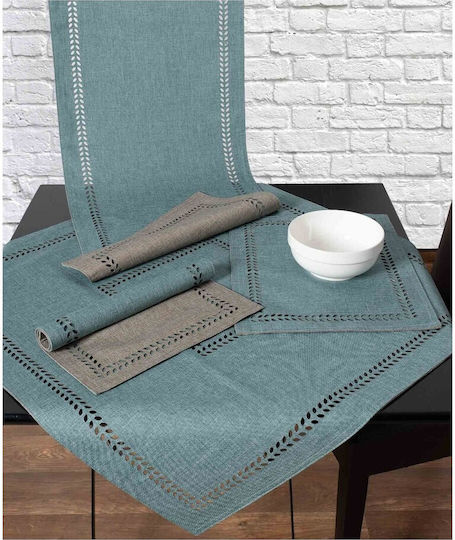 Silk Fashion Runner Stain Resistant Bg18 Petrol/Grey 40x120cm