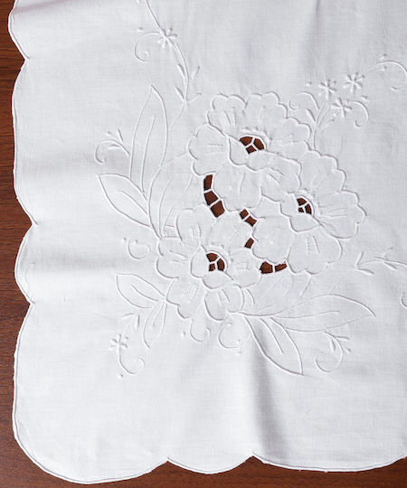 Silk Fashion Τραπεζομάντηλο Κοφτό 432 Λευκό 180x260εκ.