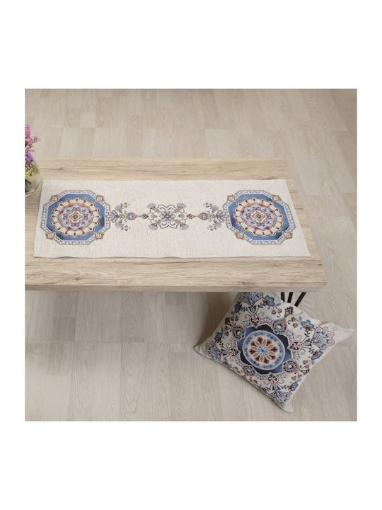 Dimeco Runner with Embroidery Set 3pcs Morena Blue 35x100cm Π8000006008277