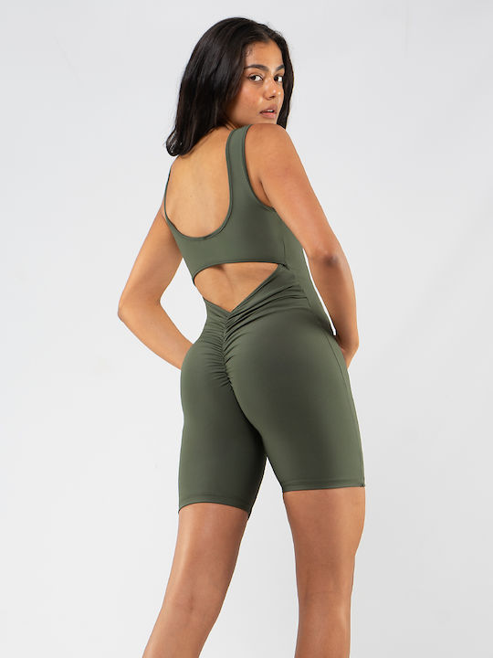 Women's Sleeveless One-piece Shorts Khaki