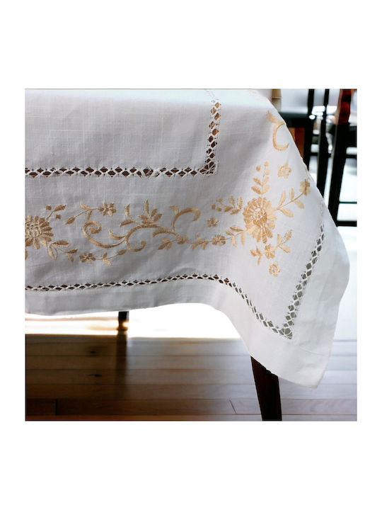 Linea Home Tablecloth with Embroidery 18705 By Azure Flower 160x220cm