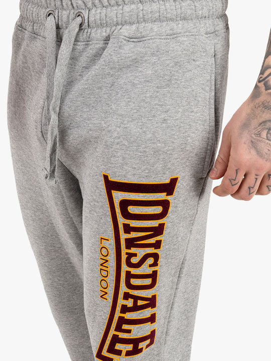 Ανδρική Βαμβακερή Φόρμα Lonsdale Blackley Regular Fit Grey Oxblood