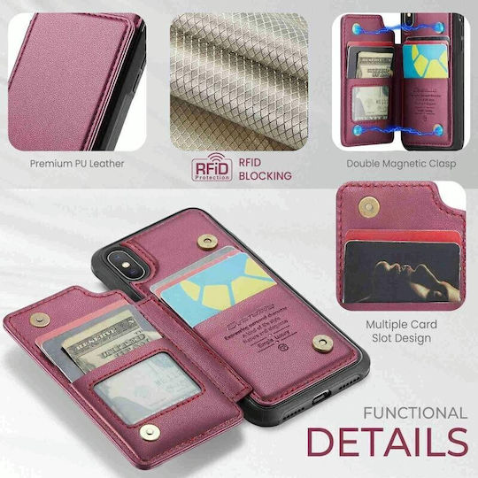Luminus Wallet Πλαστικό Μπορντό (iPhone XS MaxNokia C22)