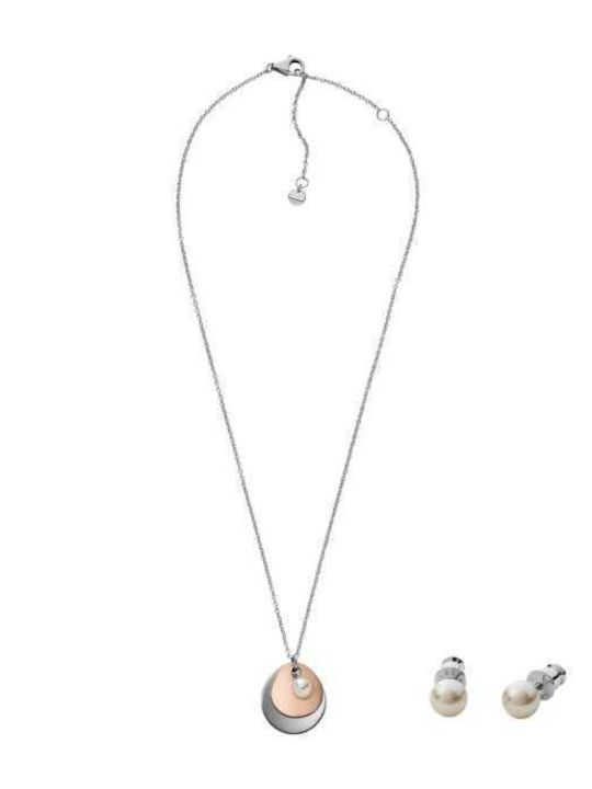 Skagen Agnethe Set Ladies` Necklace Stainless Steel SKJB1003998 Brand Necklaces & Hangers