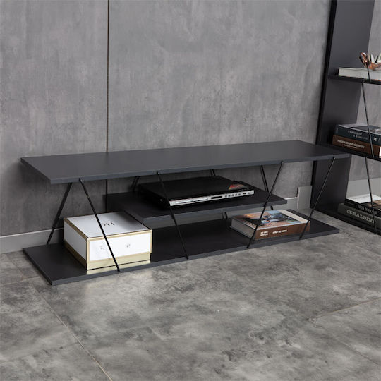 Шкаф за телевизор Дървен Tars Anthracite-Black Д120xШ30xВ33см