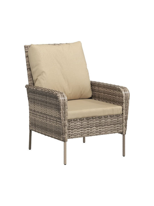 Outdoor-Sessel Rattan Coffee mit Kissen 69x78x88εκ.