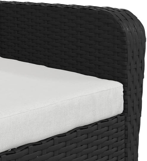 Outdoor-Sessel Rattan Black Velvet-Black Metal mit Kissen 69x78x88εκ.