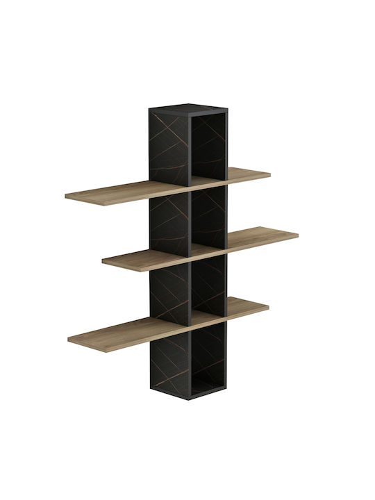 Shelf Wall Dominic Black Velvet-Black Metal 96x19x101cm