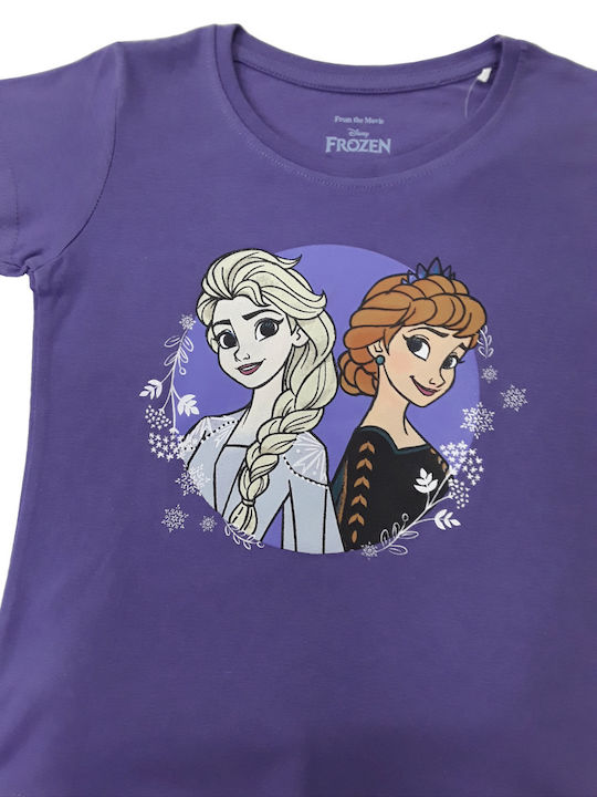 Disney Kids' Pajamas Summer Purple Elsa Anna