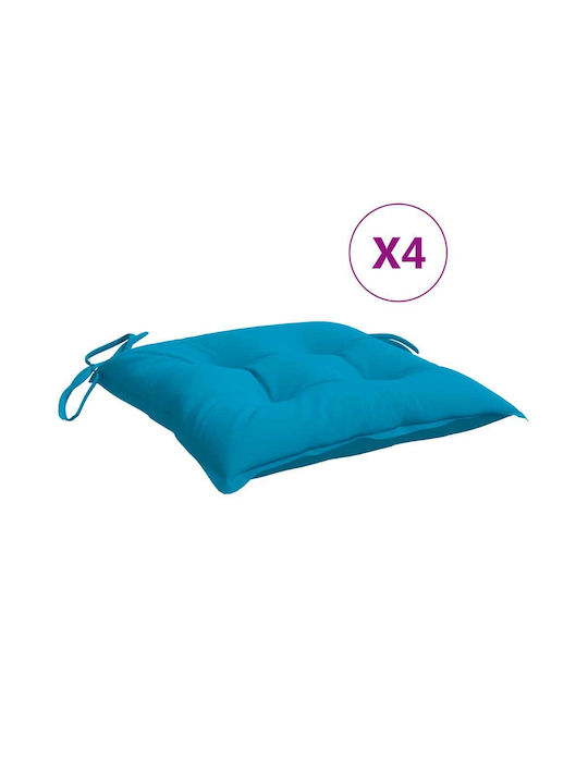 vidaXL Waterproof Pernă pentru Scaun de Grădină Ann. Blue 4buc 50x50cm.