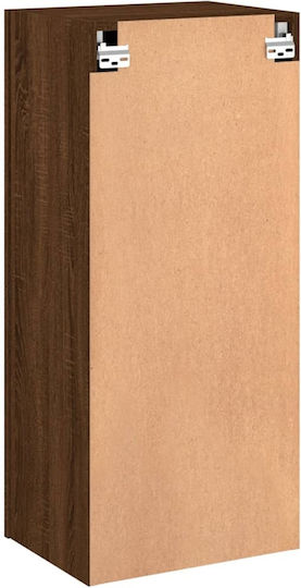Wall-Mounted Living Room Cabinet made of Particle Board Brown Oak 40.5x30x90cm