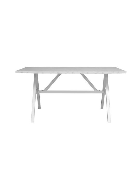 Alarick Τραπέζι με Μαρμάρινη Επιφάνεια Λευκό 160x90x76εκ. 225-000013