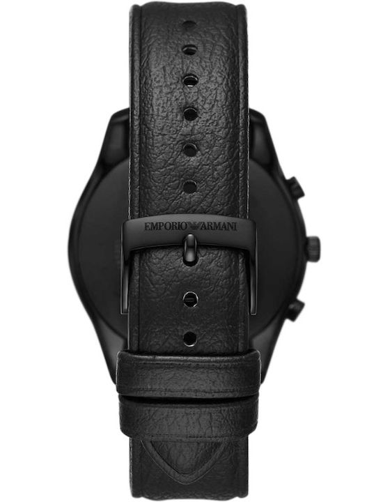 Emporio Armani Antonio Men's Watch 41mm Chronograph Battery with Black Leather Strap