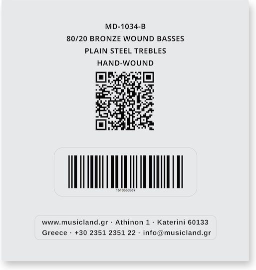 Musicland Set of Bronze Mandolin Strings 10 - 34