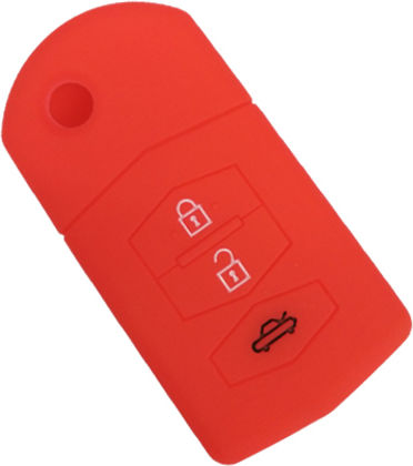 Car Key Cover Case made of with 3 Buttons for Mazda in Red Color 10.21.111