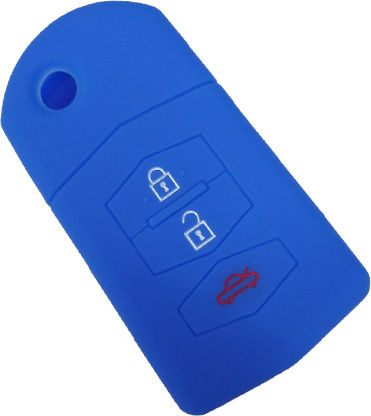 Car Key Cover Case made of with 3 Buttons for Mazda in Red Color 10.21.111