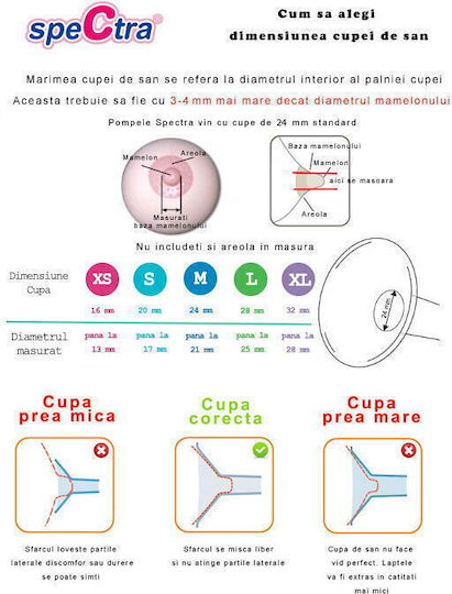 Spectra Breast Pump - 16 mm XS Αξεσουάρ Θηλασμού