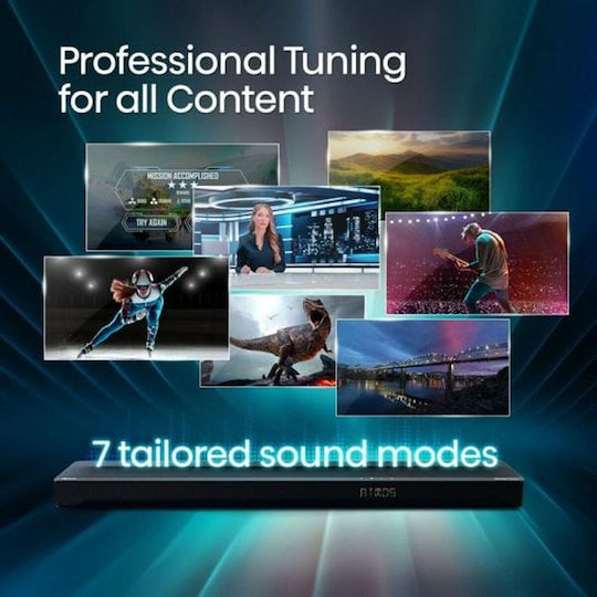 Hisense Soundbar 5.1.2 Bluetooth και HDMI 500W με Ασύρματο Subwoofer και Τηλεχειριστήριο Μαύρο AX5125H