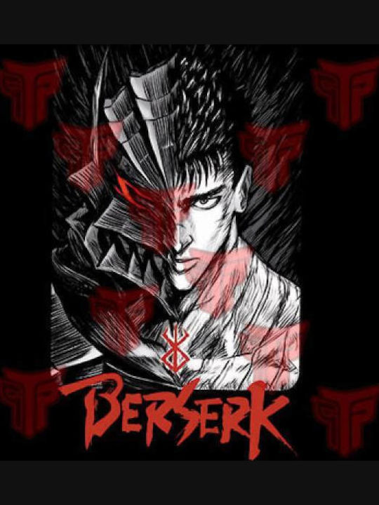Мъжка памучна тениска Takeposition Anime Berserk Guts Armor черна 320-1018b-02