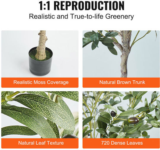 Artificial Outdoor Tree Olive Green 155cm Vevor