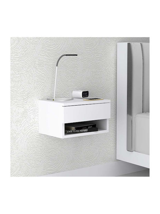 Bedside Table Mary Wooden White 40x30x23cm GP028-0052 1