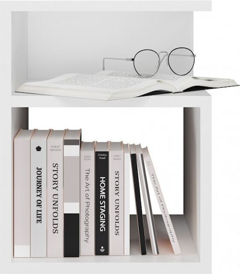 Wooden Bedside Table White 30x30x40cm