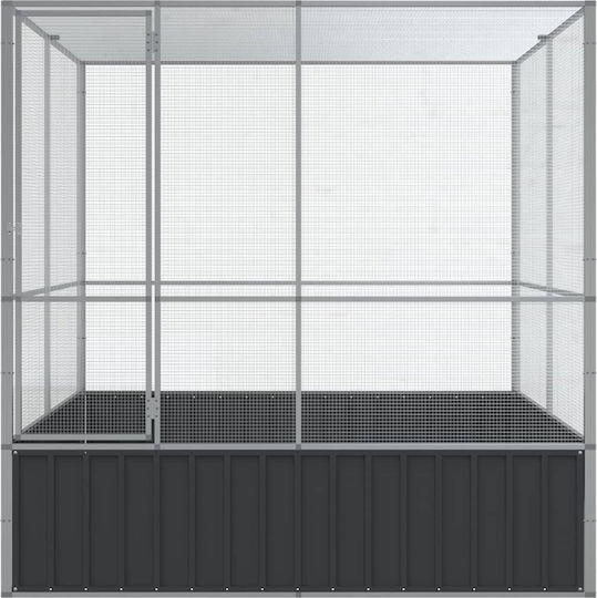 vidaXL Κλουβί Πτηνών 211x207x212εκ. Ασημί