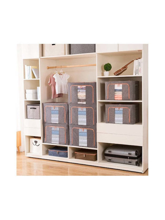Plastic Cutie de Depozitare cu Capac Gri 40x30x20cm 1buc