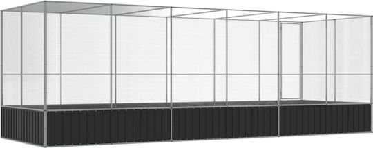 vidaXL Κλουβί Πτηνών 625x207x212εκ. Ασημί