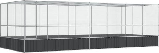 vidaXL Κλουβί Πτηνών 725x307x212εκ. Ασημί