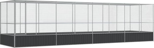 vidaXL Κλουβί Πτηνών 832x207x212εκ. Ασημί