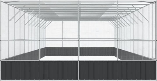 vidaXL Κλουβί Πτηνών 1246x414x212εκ. Ασημί