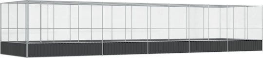 vidaXL Κλουβί Πτηνών 1139x307x212εκ. Ασημί