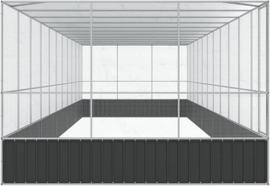 vidaXL Κλουβί Πτηνών 1139x307x212εκ. Ασημί
