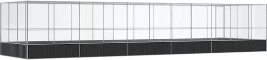 vidaXL Κλουβί Πτηνών 1139x307x212εκ. Ασημί