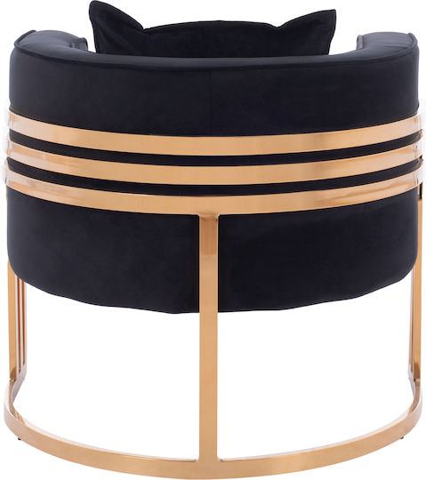 Tiana Velvet Black Armchair 80x70x68cm
