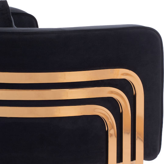 Tiana Velvet Black Armchair 80x70x68cm