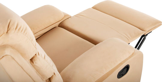 Yasumu Relaxsessel Friseurwaschbecken mit Fußhocker Samt Ecru 80x93x100cm