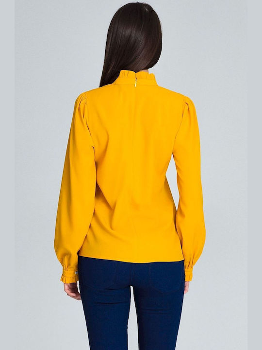 Figl Women's Blouse Long Sleeve Yellow