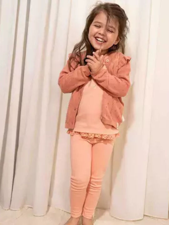 Kids Legging Long Flower Pink