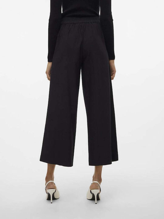 Vero Moda Women's Fabric Trousers in Wide Line Black