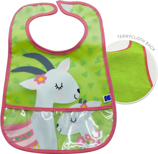 Kikka Boo Lama Cactus Goat Wasserdicht Lätzchen Kunststoff mit Bügelverschluss und Schlaufe & Tasche Mehrfarbig 3Stück