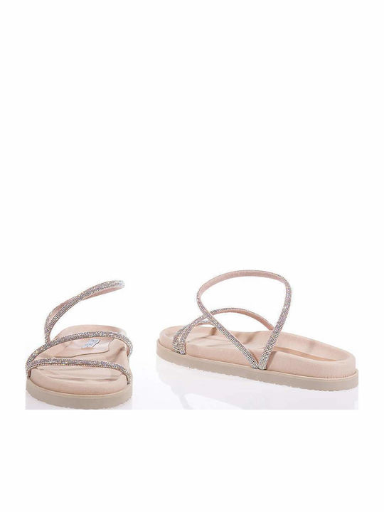 Leather Women's Flat Sandals Rose Gold