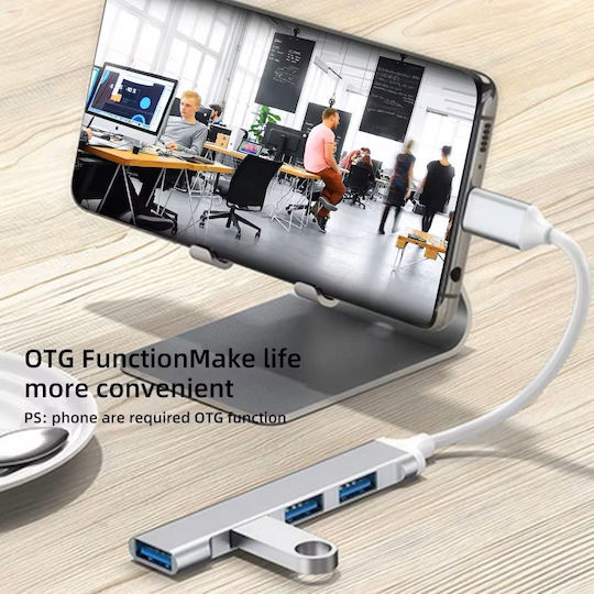 NBD056-C Hub 4 Θυρών USB 3.0 με σύνδεση USB-C Λευκό