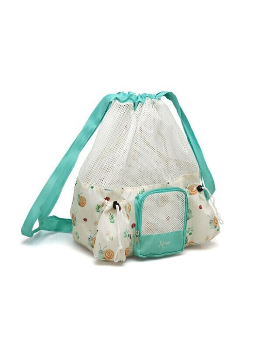 Kiokids Fabric Beach Bag Backpack Waterproof Beige